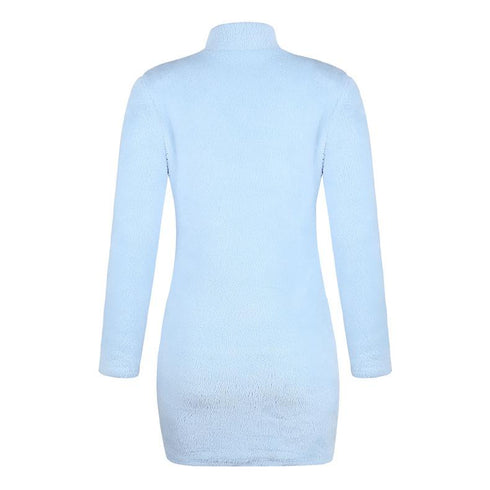 Turtleneck Long Sleeve Sweater Dress