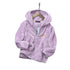 Children's Coral Velvet Hooded Jacket