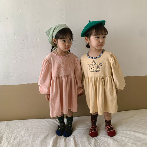 Spring and autumn children's corduroy skirt simple baby princess skirt