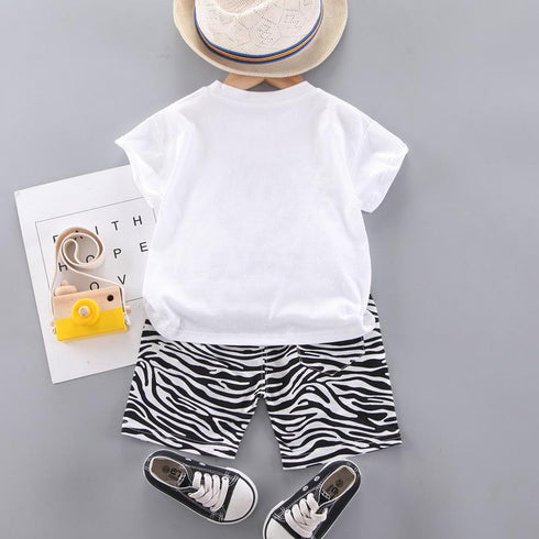 Summer children short sleeve shorts two-piece set