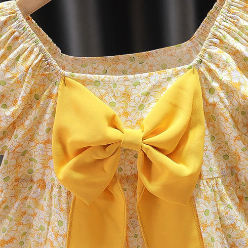 Baby Girl Short Sleeve Princess Dress Girl Floral Dress Summer New