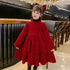 Add velvet sparkling red fairy dress New Year Christmas elegant dress children's foreign style princess dress