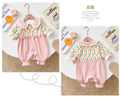 Net Red Baby Autumn Clothes Female Baby Out Clothes Newborn Jumpsuit Spring And Autumn Suit 100 Days One Year Old Climbing Clothes