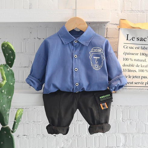 Boys spring and autumn leisure suit two-piece set