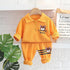 Lapel vests long sleeve suit boy baby cartoon animal half zipper two-piece set