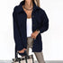 Temperament solid color lapel button lace-up tweed coat
