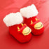Cartoon New Year socks padded lamb velvet coral fleece children's floor socks baby baby floor socks (six pairs)