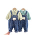 Spring and Autumn Children's Shirt Denim Straps Set