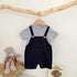 Infant children's clothing jumpsuit short sleeve fake two-piece halter strap climbing suit