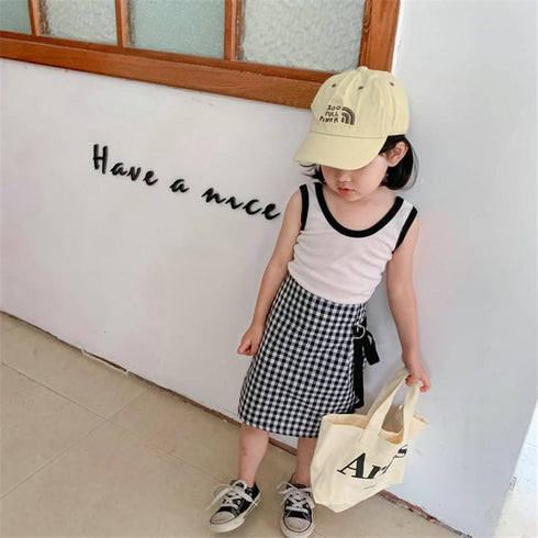 Girls Summer Vest Skirt Suit