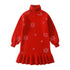 New Year's Christmas snowflake sweater dress padded knit skirt
