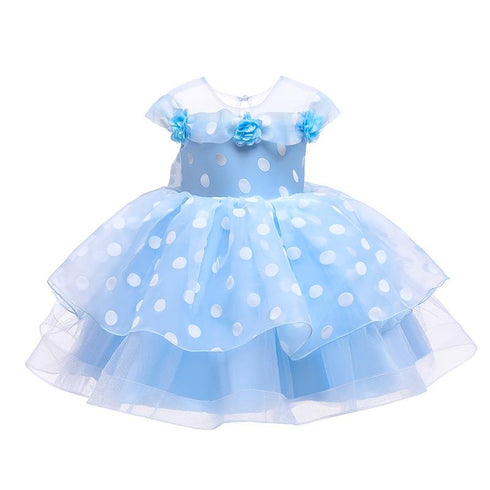 Princess Dress Wave Point Bow Full Dress