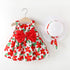 Summer New Baby Girl Vest Dress Princess Dress Straw Hat Flower Dress Two-piece Set