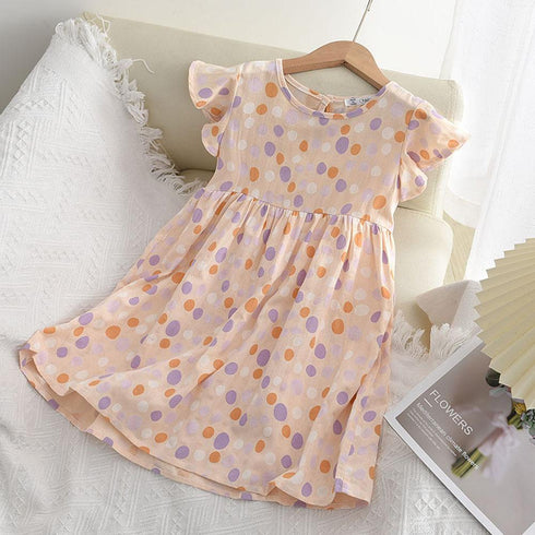 Girls Summer Dot Cute Princess Dress
