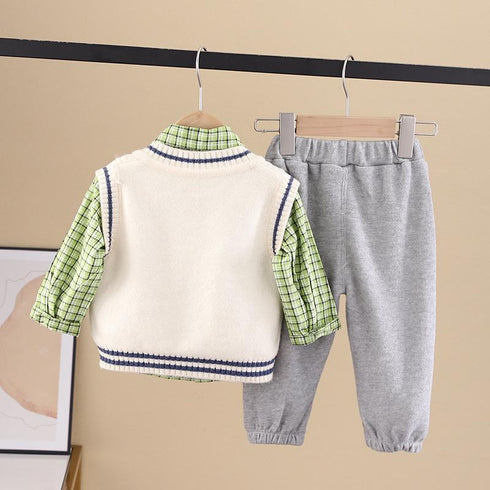 Boys spring and autumn long sleeve sweater set of three