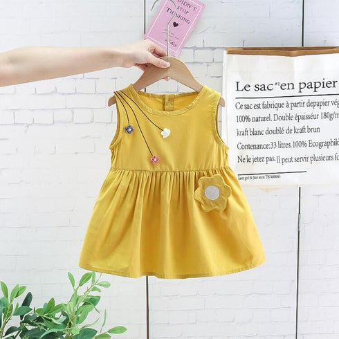 Children's Three Flower Sleeveless Dress