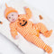 Holiday Halloween Baby Cotton Long Sleeve Striped Jumpsuit Cartoon Pumpkin Baby Creeper Hat