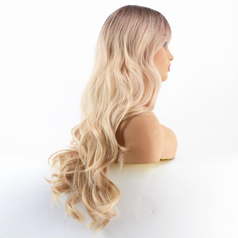 Women's Long Curly Hair Brush Wig Headgear