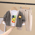 Boy's Spring and Autumn Long Sleeve Sweater Cardigan Three-Piece Set