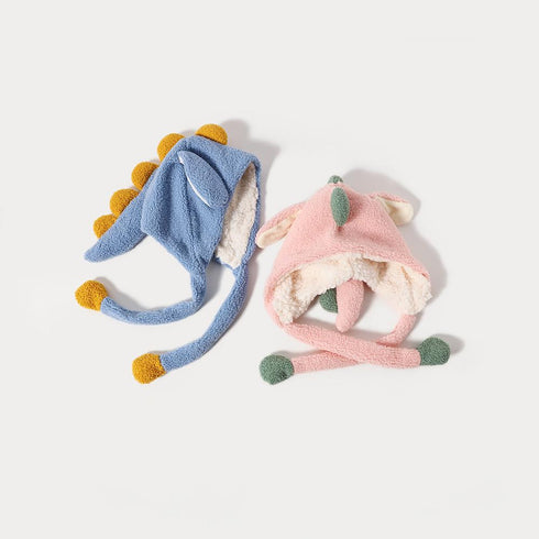 Children's Hat Autumn And Winter Cute Dinosaur Hat Plus Velvet Warm Circumference 19.7-21.3 inch