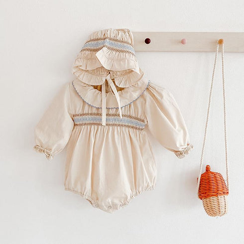 Lotus collar princess wind long sleeve triangle ha clothes climbing clothes with hat