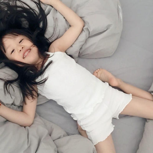 Girls Summer Suspender Shorts Pajama Suit