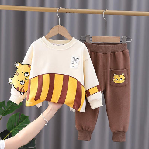 Boys autumn and winter cartoon vests two-piece set