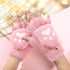 Bear's paw imitation mink cat's claw half finger flip writing warm gloves