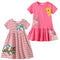 Short Sleeve Knitted Cotton Girl Dress Cartoon Cute Children's Dress