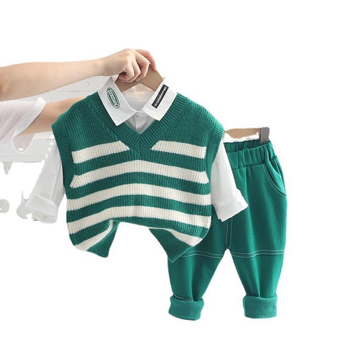 Spring and Autumn Children's Sweater Vest Set of Three