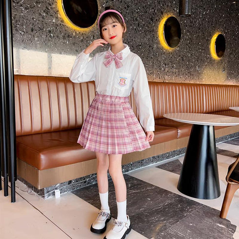 Spring Embroidered Shirt Set