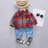 Boy's Spring and Autumn Shirt Pants Two-Piece Set