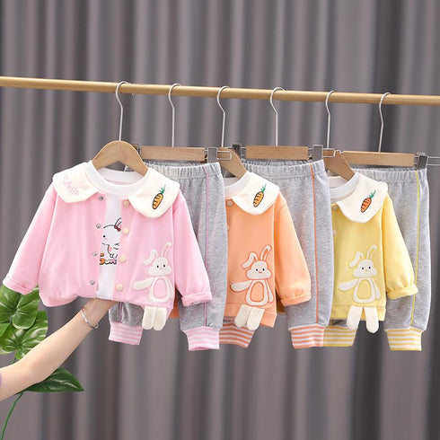 Fresh Rabbit Turnip Lapel Three Piece Set