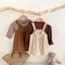 Corduroy Strap Dress Bear Princess Dress