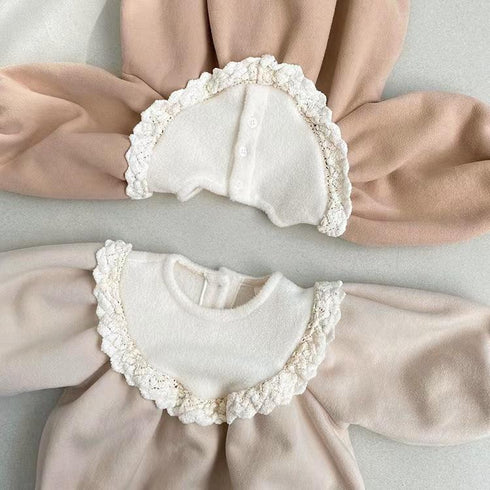 Lace color matching ha sweet jumpsuit climbing suit plus velvet