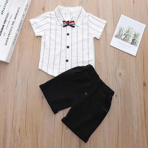 Boys summer suit short sleeve shirt two-piece set