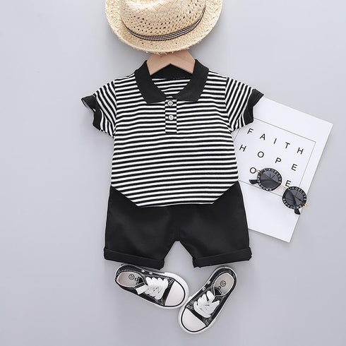 Summer children's short sleeve shorts two-piece set