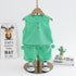 Round Neck Solid Color Thin Sleeveless T-shirt Kids' Casual Two-piece Set
