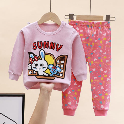Cotton Underwear Suit Boys and Girls Autumn Clothes Pants Pajamas Loungewear
