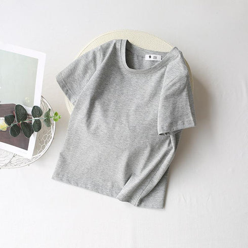 Solid color T-shirt half sleeve candy short sleeve