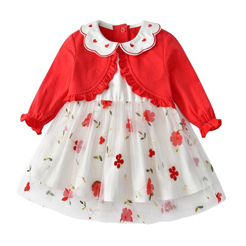 Baby Girl Autumn Princess Dress Long Sleeve Embroidered Dress