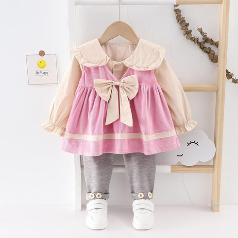 Fall/winter girls' vests long sleeve trousers set