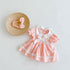 Pink doll collar bubble sleeve cotton triangle ha clothes climbing clothes ha skirt