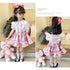 Girls New Short Sleeve Skirt Suit Girls Pleated Skirt Academy Style Princess Suit