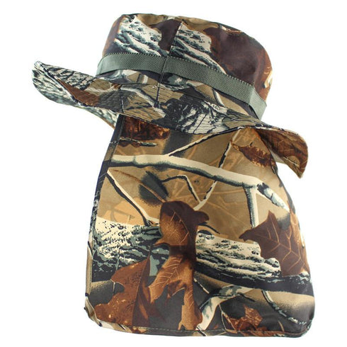 Men's And Women's Outdoor Camouflage Sunscreen Hat Anti Ultraviolet Fisherman's Hat Shawl Hat.Circumference 20-26 in. (50-66 cm)