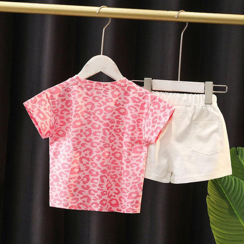 Baby girl summer suit short sleeve shorts two-piece set