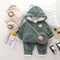 Boys plus velvet hooded suit fall/winter two-piece set