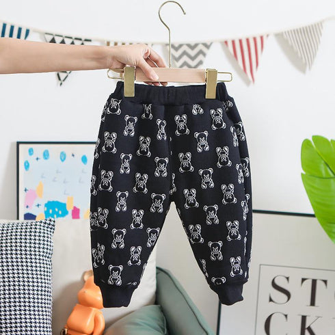 Winter children's velvet suit two-piece set