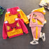 Fall/winter girls suit plus velvet two-piece set