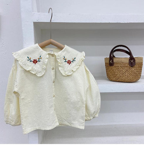 Children's Baby Collar Embroidered Shirt Top